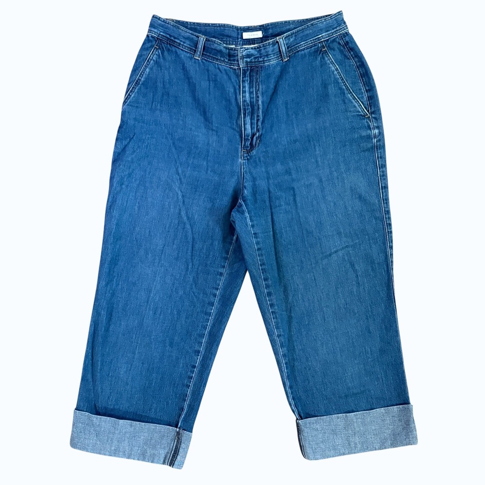 Tabitha Liz Claiborne LizWear Jeans Cuffed Cropped Denim Pants Women's 18W